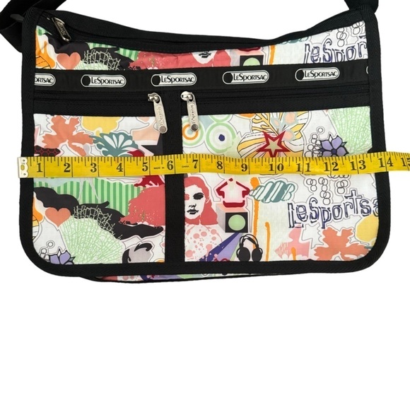 LeSportsac Unique Print Messenger Crossbody bag with small pouch New! - Picture 7 of 8